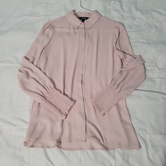 Express Tops - ♡HOST PICK♡ Express Pink Dress Shirt Collared Button-Up S/P S